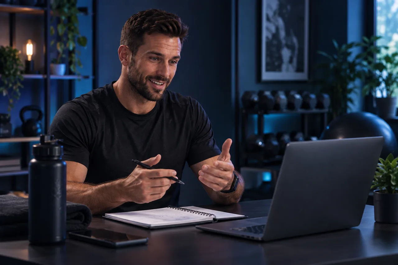 Fitness professional discussing personalized program options with a client